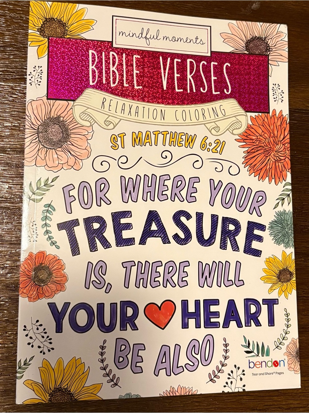 Mindful Moments Bible Verses Relaxation Coloring Book - Purple & Pink Accents